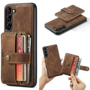 For Samsung Galaxy S23+ 5G JEEHOOD RFID Anti-Theft Wallet Magnetic Leather Phone Case(Brown)