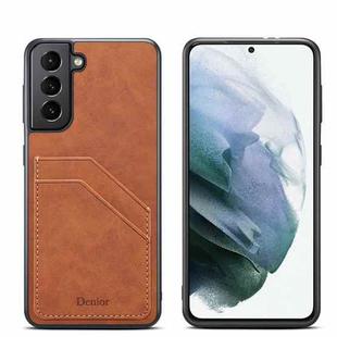 For Samsung Galaxy S23 5G Denior PU Dual Card Slot Phone Case(Brown)