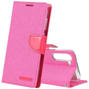 For Samsung Galaxy S23 5G GOOSPERY CANVAS DIARY Fabric Texture Flip Leather Phone Case(Rose Red)