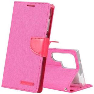 For Samsung Galaxy S23 Ultra 5G GOOSPERY CANVAS DIARY Fabric Texture Flip Leather Phone Case(Rose Red)