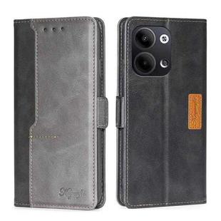 For OPPO Reno9 5G / Reno9 Pro 5G Contrast Color Side Buckle Leather Phone Case(Black + Grey)