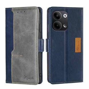 For OPPO Reno9 5G / Reno9 Pro 5G Contrast Color Side Buckle Leather Phone Case(Blue + Grey)