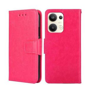 For OPPO Reno9 Pro+ 5G Crystal Texture Leather Phone Case(Rose Red)