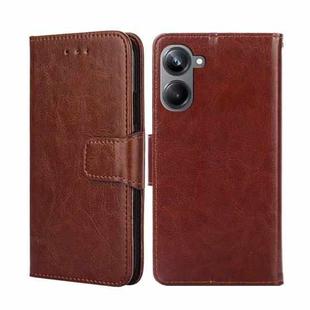 For Realme 10 Pro 5G Crystal Texture Leather Phone Case(Brown)