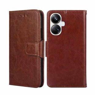 For Realme 10 Pro+ 5G Crystal Texture Leather Phone Case(Brown)
