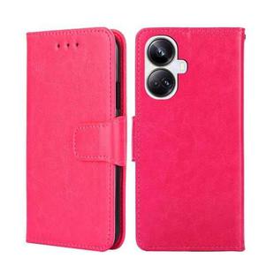 For Realme 10 Pro+ 5G Crystal Texture Leather Phone Case(Rose Red)