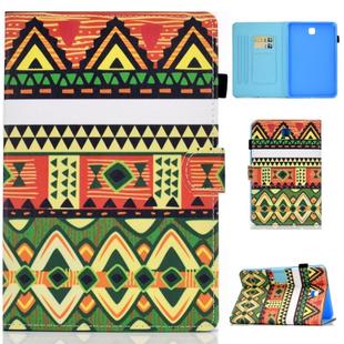 For Galaxy Tab A8.0 T350 Horizontal TPU Painted Flat Feather Case Anti-skid strip with Sleep Function & Pen Cover & Card Slot & Holder(Folk-custom)
