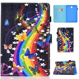For Galaxy Tab A8.0 T350 Horizontal TPU Painted Flat Feather Case Anti-skid strip with Sleep Function & Pen Cover & Card Slot & Holder(Music Butterfly)