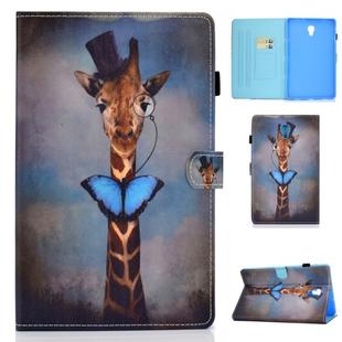 For Galaxy Tab A10.5 T590 Horizontal TPU Painted Flat Feather Case Anti-skid strip with Sleep Function & Pen Cover & Card Slot & Holder(Deer)