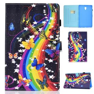 For Galaxy Tab A10.5 T590 Horizontal TPU Painted Flat Feather Case Anti-skid strip with Sleep Function & Pen Cover & Card Slot & Holder(Music Butterfly)