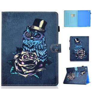 For iPad 2 / 3 / 4 Horizontal TPU Painted Flat Feather Case Anti-skid strip with Sleep Function & Pen Cover & Card Slot & Holder(Owl)