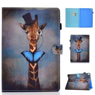 For iPad Pro 10.5 2019 Horizontal TPU Painted Flat Feather Case Anti-skid strip with Sleep Function & Pen Cover & Card Slot & Holder(Deer)