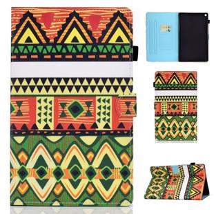 For Kindle Fire HD8 Horizontal TPU Painted Flat Feather Case Anti-skid strip with Sleep Function & Pen Cover & Card Slot & Holder(Folk-custom)