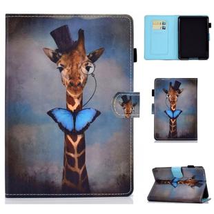 For Kindle Youth Edition 2019 Horizontal TPU Painted Flat Feather Case Anti-skid strip with Sleep Function & Pen Cover & Card Slot & Holder(Deer)