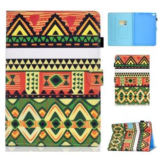For iPad Air 2 Horizontal TPU Painted Flat Feather Case Anti-skid strip with Sleep Function & Pen Cover & Card Slot & Holder(Folk-custom)