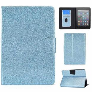 For Amazon Kindle Youth Version 2022 Varnish Glitter Powder Smart Leather Tablet Case(Blue)