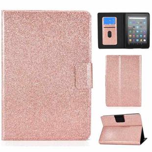 For Amazon Kindle Youth Version 2022 Varnish Glitter Powder Smart Leather Tablet Case(Rose Gold)