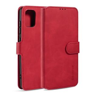 For Galaxy A31 DG.MING Retro Oil Side Horizontal Flip Case with Holder & Card Slots & Wallet(Red)
