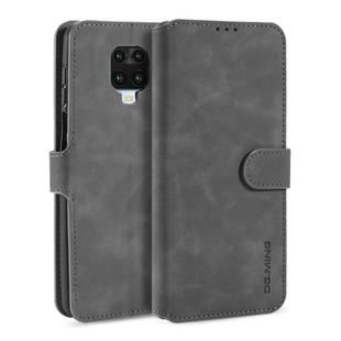 For Xiaomi Redmi Note 9S DG.MING Retro Oil Side Horizontal Flip Case with Holder & Card Slots & Wallet(Grey)