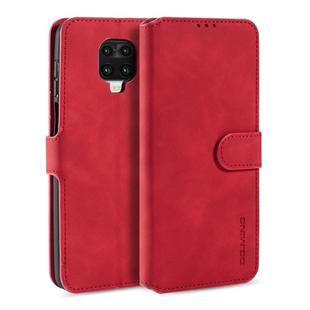 For Xiaomi Redmi Note 9S DG.MING Retro Oil Side Horizontal Flip Case with Holder & Card Slots & Wallet(Red)