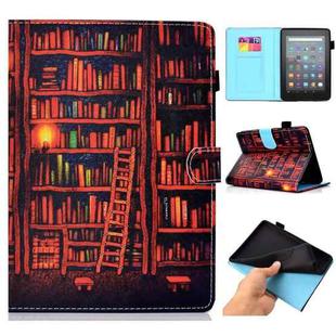 For Amazon Kindle Youth Version 2022 Colored Drawing Stitching Smart Leather Tablet Case(Bookshelf)