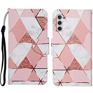 For Samsung Galaxy A34 Colored Drawing Pattern Leather Phone Case(Marble)