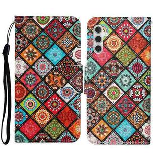 For Samsung Galaxy A34 Colored Drawing Pattern Leather Phone Case(Ethnic Style)