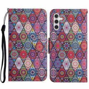 For Samsung Galaxy A34 Colored Drawing Pattern Leather Phone Case(Diamond Kaleidoscope)