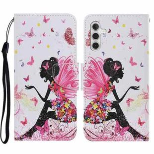 For Samsung Galaxy A54 Colored Drawing Pattern Leather Phone Case(Dancing Girl)