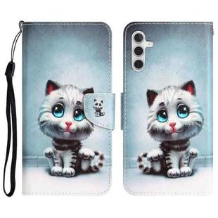 For Samsung Galaxy A34 Colored Drawing Leather Phone Case(Blue Eyes)