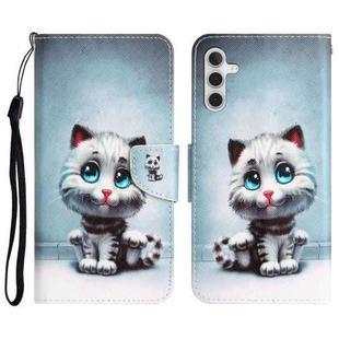 For Samsung Galaxy A54 Colored Drawing Leather Phone Case(Blue Eyes)