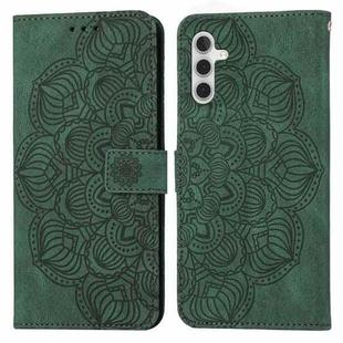For Samsung Galaxy A34 Mandala Embossed Flip Leather Phone Case(Green)