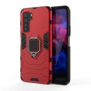 For Huawei nova 7 SE Shockproof PC + TPU Protective Case, with Magnetic Ring Holder(Red)
