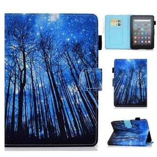 For Amazon Kindle Youth Version 2022 Colored Drawing Stitching Smart Leather Tablet Case(Forest)