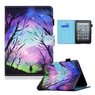For Amazon Kindle Youth Version 2022 Colored Drawing Stitching Smart Leather Tablet Case(Starry Deer)