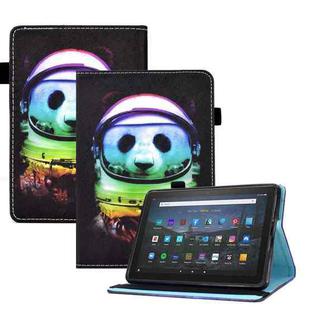 For Amazon Kindle Youth Version 2022 Colored Drawing Stitching Elastic Band Smart Leather Tablet Case(Space Bear)