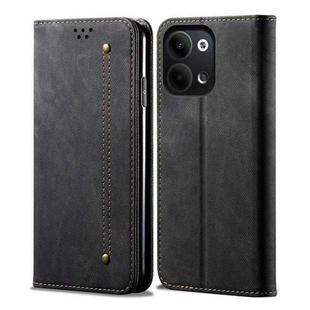 For OPPO Reno9 Pro Denim Texture Leather Phone Case(Black)