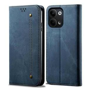 For OPPO Reno9 Denim Texture Leather Phone Case(Blue)