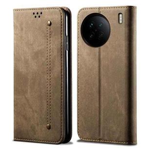 For vivo X90 Pro Denim Texture Leather Phone Case(Khaki)