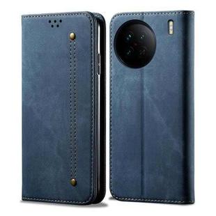 For vivo X90 Pro Denim Texture Leather Phone Case(Blue)
