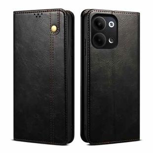 For OPPO Reno9 Oil Wax Crazy Horse Texture Leather Phone Case(Black)