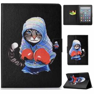 For Amazon Kindle Youth Version 2022 Voltage Colored Drawing Smart Leather Tablet Case(Boxing Cat)