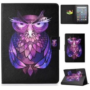 For Amazon Kindle Youth Version 2022 Voltage Colored Drawing Smart Leather Tablet Case(Owl)