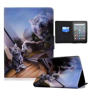 For Amazon Kindle Youth Version 2022 Voltage Colored Drawing Smart Leather Tablet Case(Cat and Tiger)