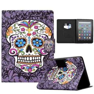 For Amazon Kindle Youth Version 2022 Voltage Colored Drawing Smart Leather Tablet Case(Skull)