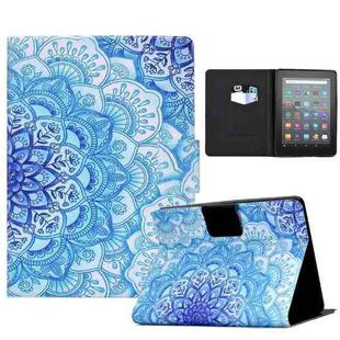 For Amazon Kindle Youth Version 2022 Voltage Colored Drawing Smart Leather Tablet Case(Green Flower)