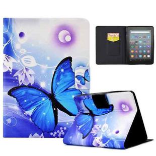 For Amazon Kindle Youth Version 2022 Voltage Colored Drawing Smart Leather Tablet Case(Blue Butterfly)