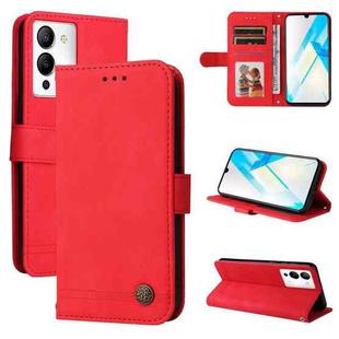 For Infinix Note 12 / G96 Skin Feel Life Tree Metal Button Leather Phone Case(Red)