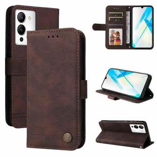 For Infinix Note 12 / G96 Skin Feel Life Tree Metal Button Leather Phone Case(Brown)