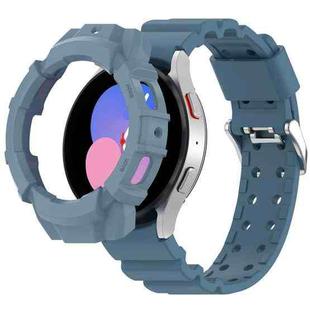 For Samsung Galaxy Watch5 44mm Armor Silicone Watch Band + Protective Case(Blue)